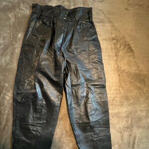 Black Leather high waisted Pants